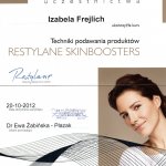 2012 Ukończenie kursu pt.: Techniki podawania produktów Restylane Skinboosters