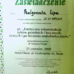 2008 Uczestnictwo w kursie medycznym Małgorzata Lipa