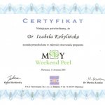 2003 Certyfikat przeszkolenia w zakresie stosowania M.Y. Weekend Peel