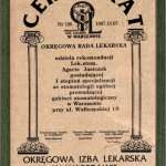 1997 Rekomendacja udzielona przez Okręgową radę lekarską