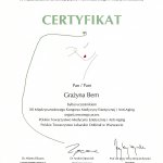 2012 Certyfikat za udział w XII Międzynarodowym Kongresie Medycyny Estetycznej i Anti-Aging