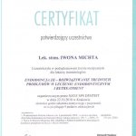 2010 Certyfikat uczestnictwa w podyplomowym kursie medycznym dla lekarzy stomatologów