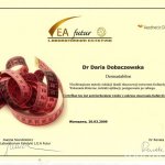 2009 Certyfikat potwierdzający wiedzę z zakresu stosowania fasfatydylocholiny
