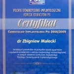  Polskie Stowarzyszenie Implantologiczne - Certyfikat