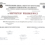  Dyplom ukończenia dwuletnich studiów podyplomowych Polskiego Towarzystwa Lekarskiego. Tytuł: Lekarz medycyny estetycznej.