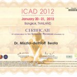 2012 Certyfikat uczestnictwa w Programie Naukowym