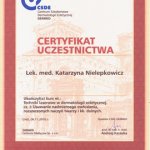 2010 Ukończenie kursu pt.: Techniki laserowe w dermatologii estetycznej cz. I