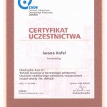 2009 Certyfikat za uczestnictwo w kursie nt.:  Techniki laserowe w dermatologii estetycznej