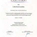 2004 Udział w konferencji szkoleniowej pt.: Instrumenty zabezpieczenia prawnego prywatnej praktyki stomatologicznej