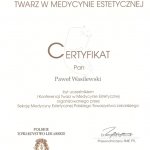 2008 Certyfikat za uczestnictwo w I Konferencji Twarz w Medycynie Estetycznej