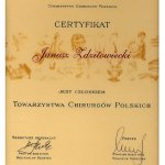 2001 Certyfikat Towarzystwa Chirurgów Polskich