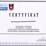 2011 Certyfikat za udział w II Konferencji 