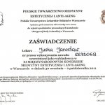 2011 Certyfikat uczestnictwa w XI Międzynarodowym Kongresie Medycyny Estetycznej i Anti-aging