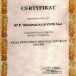 2011 Kurs z zakresu obsługi urządzenia: RADIO FREQUENCY REJUVENATION SYSTEM
