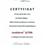 2011 Certyfikat: Juvederm ULTRA