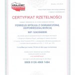 2013 Certyfikat Rzetelności