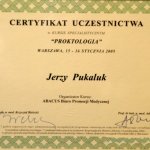 2005 Certyfikat uczestnictwa w kursie 