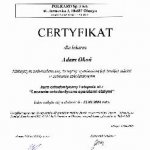 2006 Certyfikat Kurs ortodontyczny I stopnia nt.: 