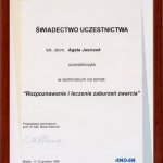 1999 Uczestnictwo w seminarium pt.: Rozpoznawanie i leczenie zaburzeń zwarcia