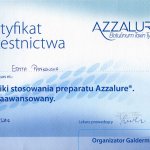 2011 Certyfikat ukończenia kursu Techniki stosowania preparatu Azzalure