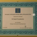 2007 Zaświadczenie członkostwa w Polskim Stowarzyszeniu Implantologicznym