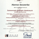 2012 Uczestnictwo w kursie pt.: Zastosowanie peelingów chemicznych techniki zaawansowane