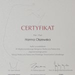 2009 Certyfikat uczestnictwa w kongresie