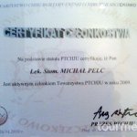 2009 Certyfikat członkostwa Michał Pelc