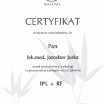 2010 Certyfikat przeszkolenia z urządzenia IPL +RF