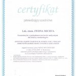 2010 Certyfikat uczestnictwa w podyplomowym kursie medycznym