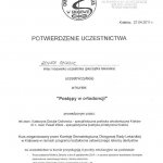 2011 Certyfikat uczestnictwa w kursie 