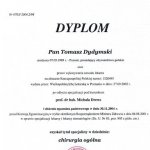 2002 Dyplom uzyskania tytułu specjalisty w dziedzinie chirurgia plastyczna dla Tomasza Dydymskiego